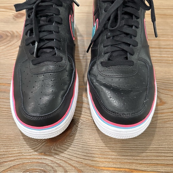 NIKE AIR FORCE 1 LOW SPORT NBA BLACK BLUE GALE LASER FUCHSIA NEON SIZE 10.5 - Picture 9 of 16